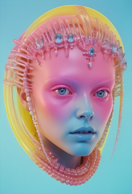 neon cyber girl