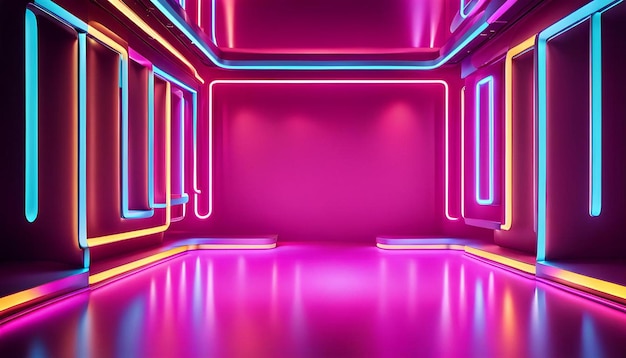 Neon design of colorful background