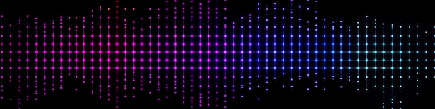 Neon dot matrix background with vibrant mint green and magenta generative AI panoramic banner