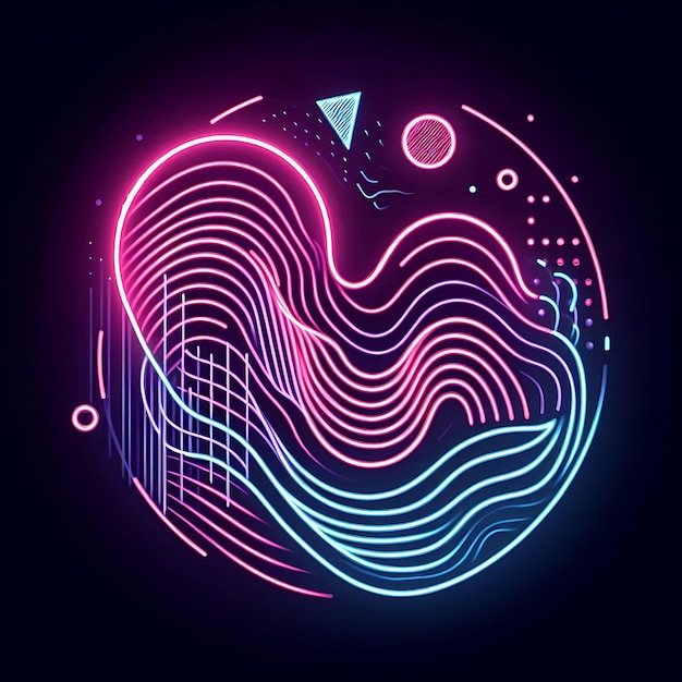 Photo neon dreams abstract shapes in luminous illustrations