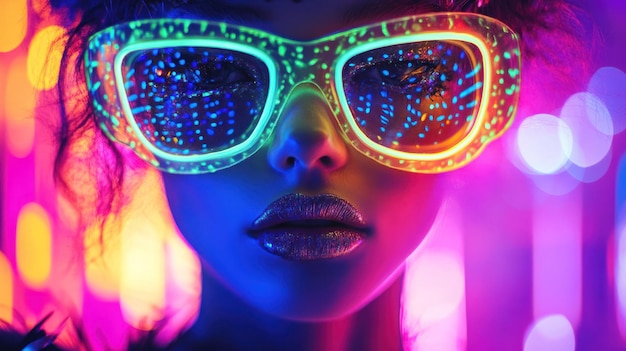 Photo neon fashion portrait