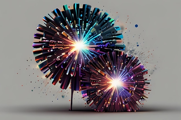 Photo neon firework white background