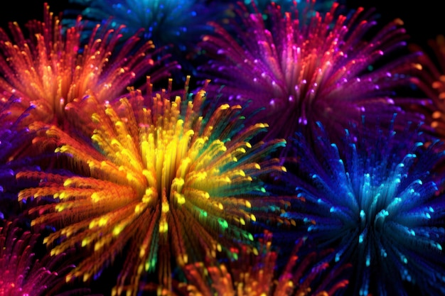 Photo neon fireworks shiny