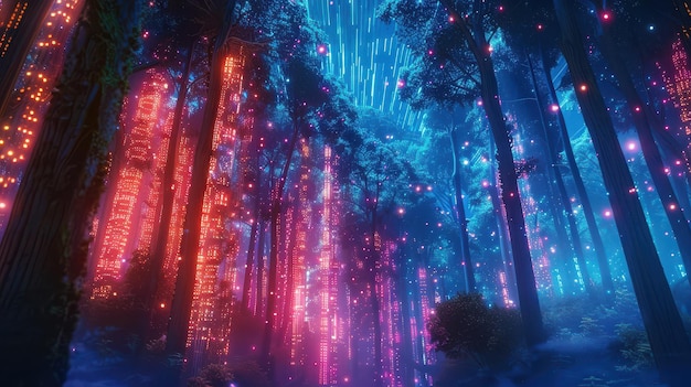 Photo neon forest