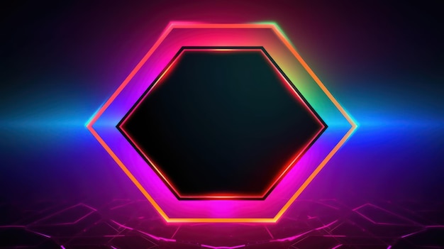 Neon frame on a dark background