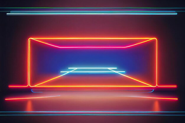 Neon frame with light Generative AI