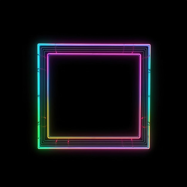 Neon frame with a square in the middle.