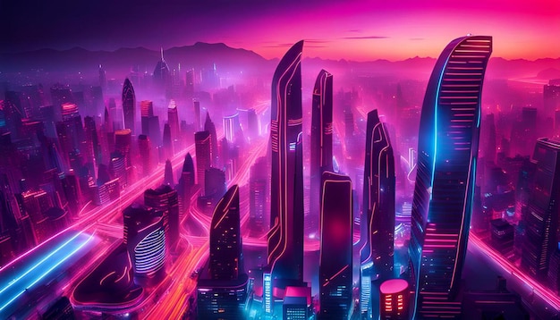 Neon Futuristic City