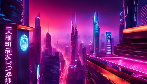 Neon Futuristic Cityscape