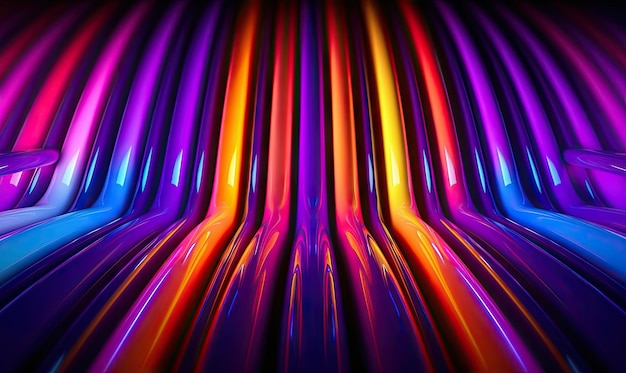 Neon futuristic flashes on black background Motion light lines backdrop For banner postcard book illustration card Created with generative AI tools