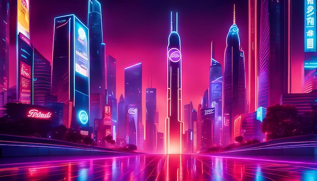 Neon Futuristic Skyline