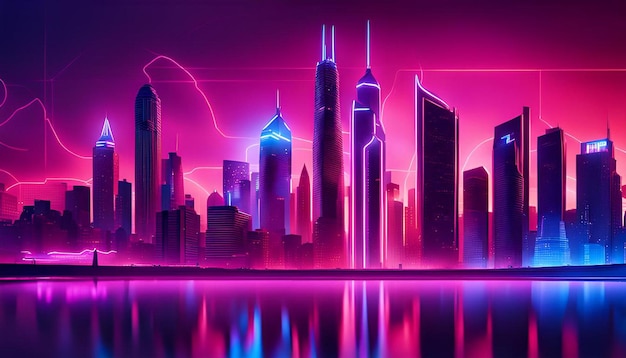 Neon Futuristic Skyline