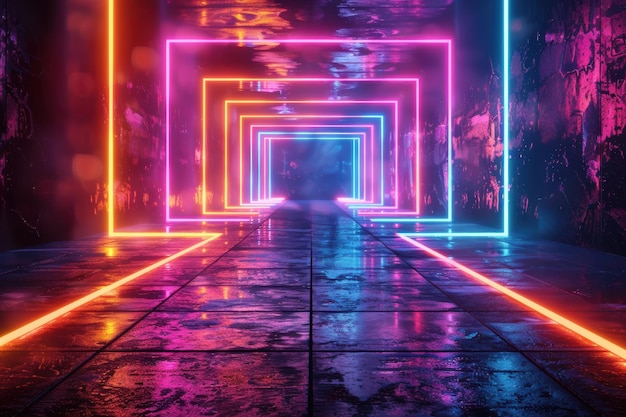 Neon Geometric Pathway