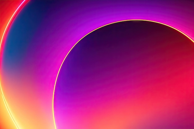 Neon glow composition circular gradient background design ai generative