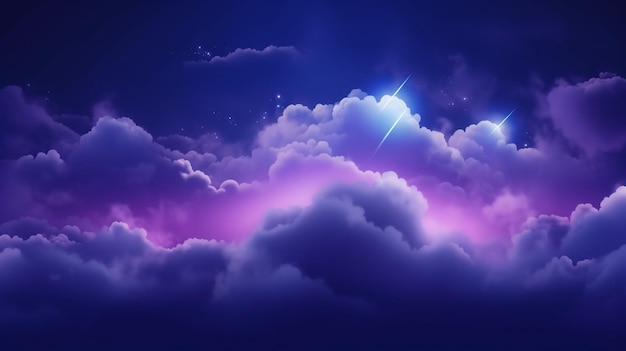 Neon glow sky background with violet color