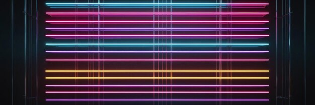 Neon Glowing Lines in a Grid Pattern