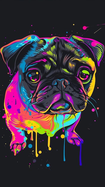 Neon Graffiti Pug