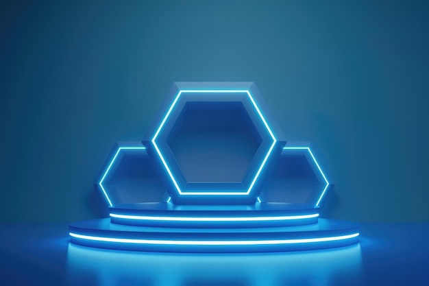 Neon Hexagonal Podium