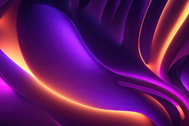 Neon illuminated dynamic sheets wallpaper Abstract business background ai generative