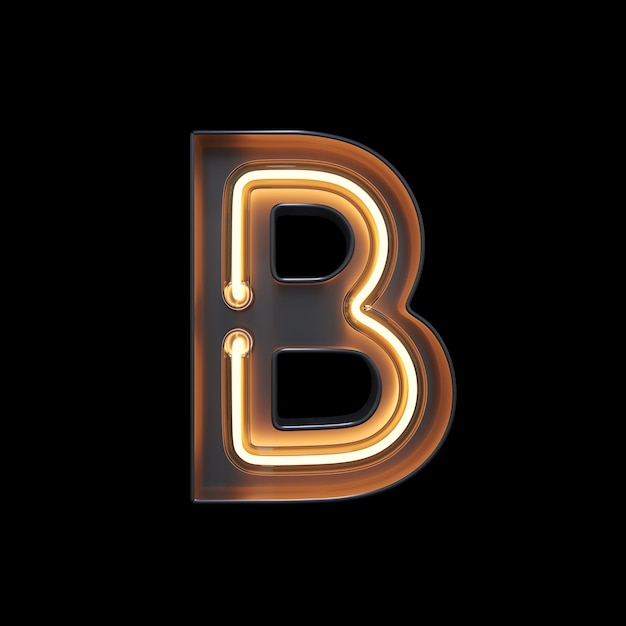 Neon Light Alphabet B