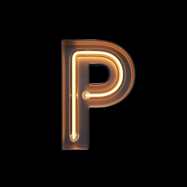 Neon Light Alphabet P