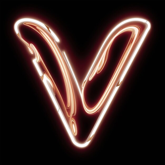 Neon light alphabet v