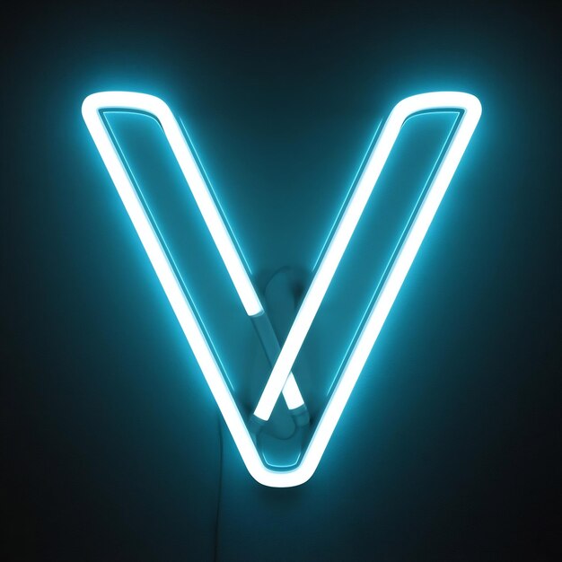 Neon light alphabet v