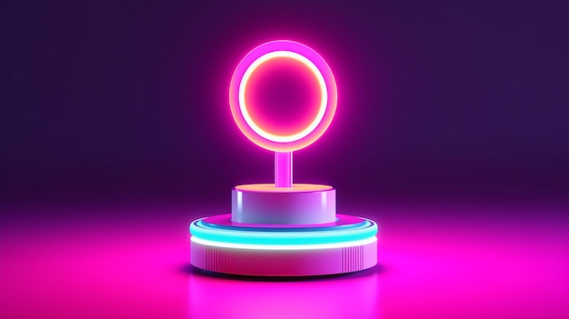 Neon light on pedestal