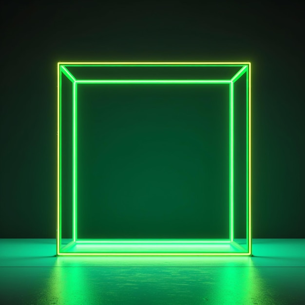 neon light square frame