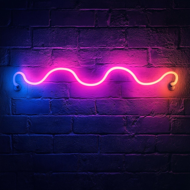 Photo a neon light that is on a brick wall