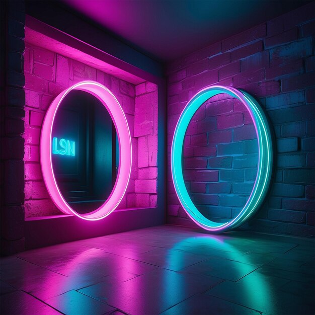 Neon light on walls that are not plastered