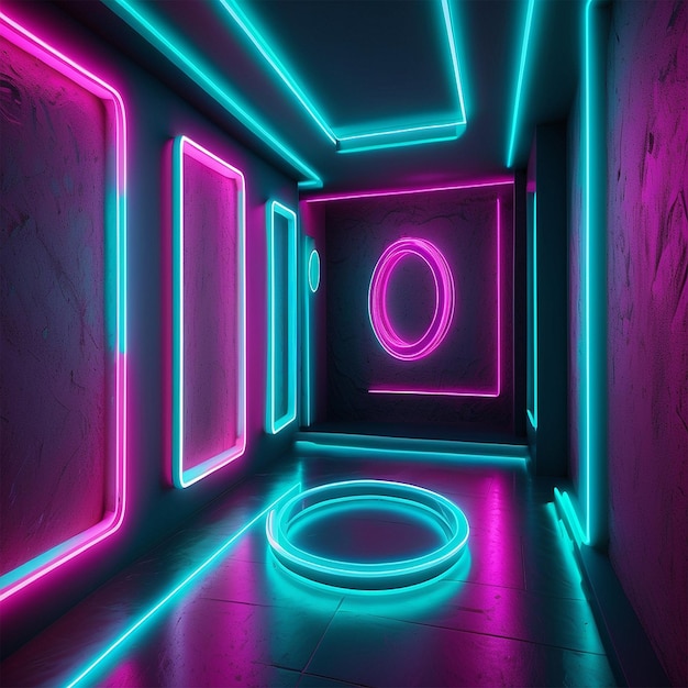 Neon light on walls that are not plastered