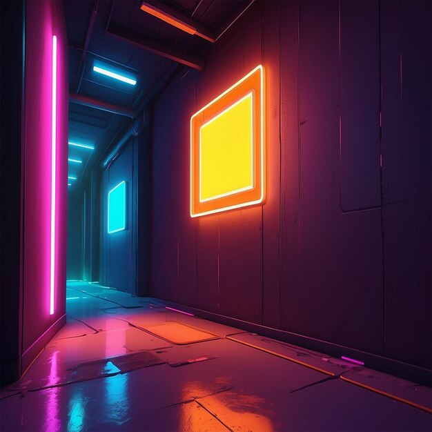 Neon light on walls that are not plastered