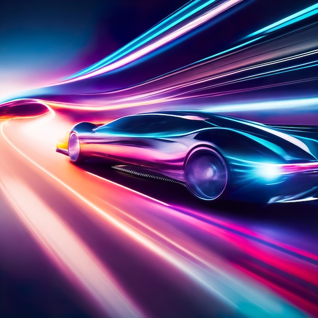 Neon Lighted Super Car