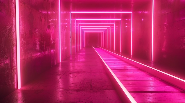 Neon Lights Background Vibrant and Electrifying Hallway