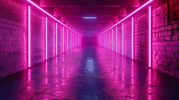 Neon Lights Background for Vibrant Hallway Decor