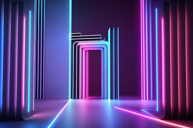 Neon lights on a dark background