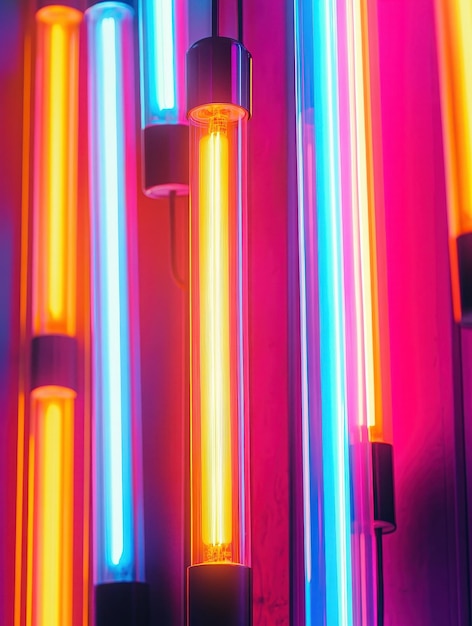 Photo neon lights texture background composition filling the entire screen