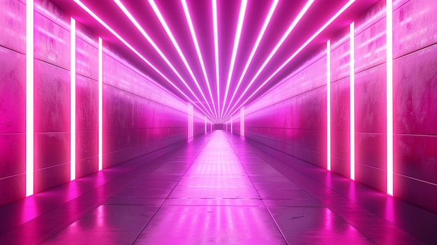 Neon Lights Tunnel Background Vibrant and Electrifying