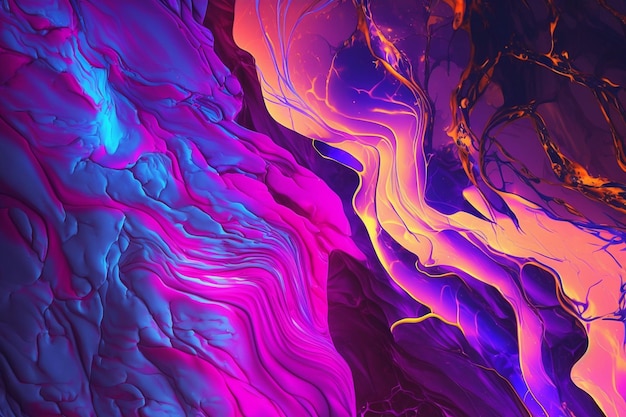 Neon Marble Background Illustration Generative ai