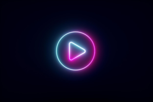 Neon media player button