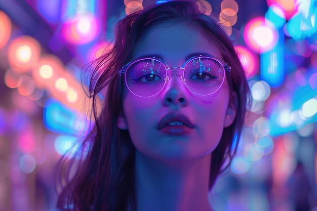 Neon Nightscape Portrait