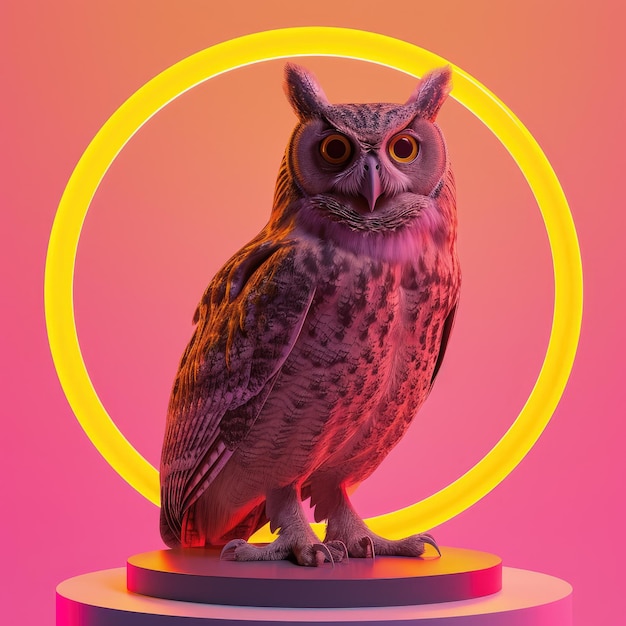 neon owl illustration