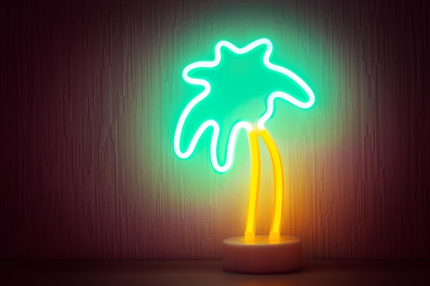 Neon palm tree shelf home interior nightly light decorative figure