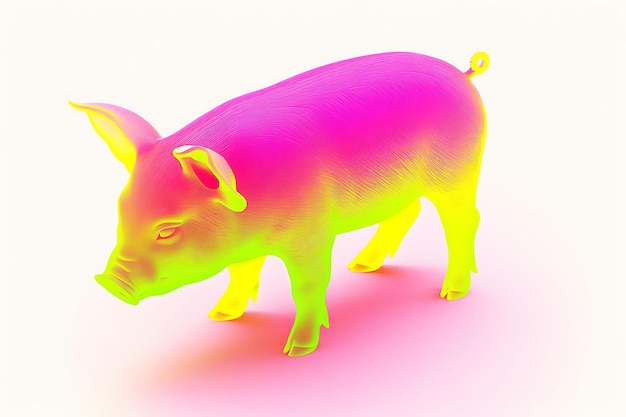 Photo neon pig illustration