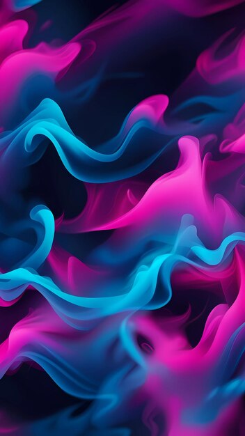 Neon pink blue abstract smoke illustration wallpaper background