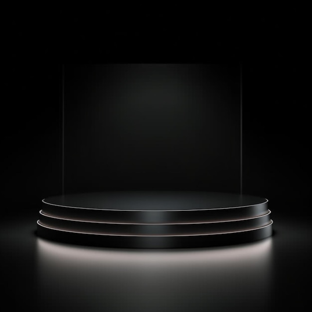 neon podium platform with light effect background