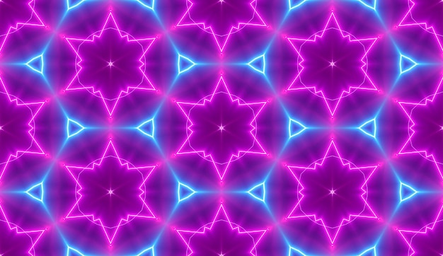 Neon Purple Blue Geometric Motion Seamless Background Pattern