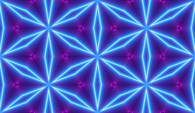 Neon Purple Blue Geometric Motion Seamless Background Pattern