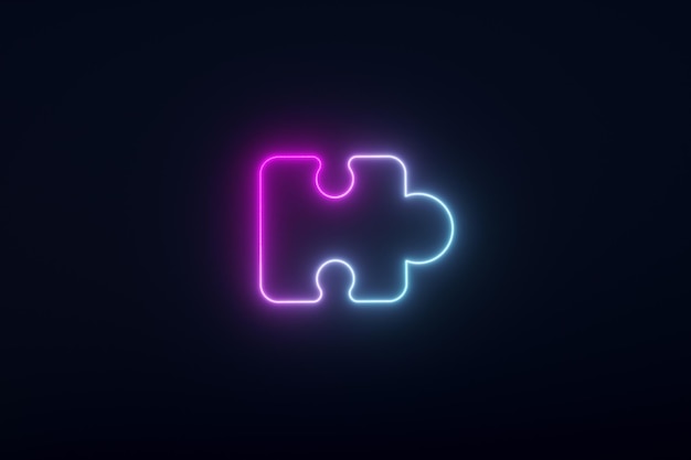 Neon puzzle 3d